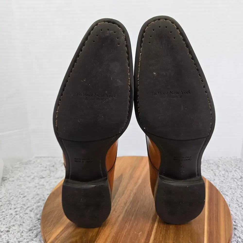 To Boot New York Mens 10 Brown Suede Plain Toe Casual Derby Oxford Dress Shoe